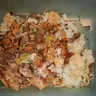 Home-cooked shredded meat with rice (illustrative photo)
